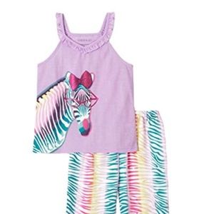 Komar Kids Girl's Zebra Tank Pajama Set